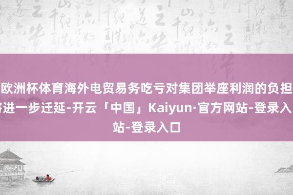 欧洲杯体育海外电贸易务吃亏对集团举座利润的负担将进一步迁延-开云「中国」Kaiyun·官方网站-登录入口