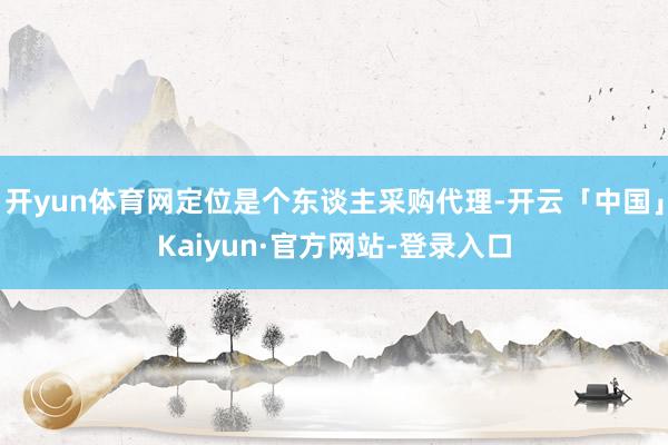 开yun体育网定位是个东谈主采购代理-开云「中国」Kaiyun·官方网站-登录入口
