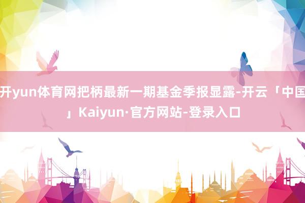 开yun体育网把柄最新一期基金季报显露-开云「中国」Kaiyun·官方网站-登录入口