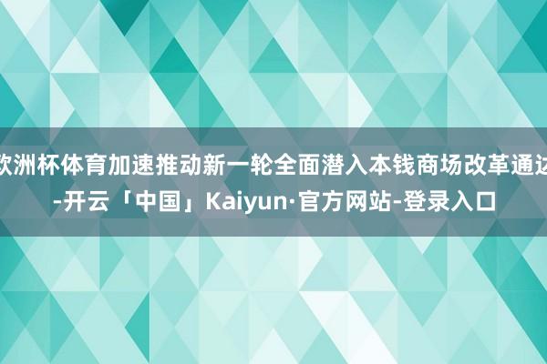 欧洲杯体育加速推动新一轮全面潜入本钱商场改革通达-开云「中国」Kaiyun·官方网站-登录入口