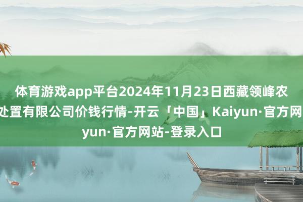体育游戏app平台2024年11月23日西藏领峰农副家具权术处置有限公司价钱行情-开云「中国」Kaiyun·官方网站-登录入口