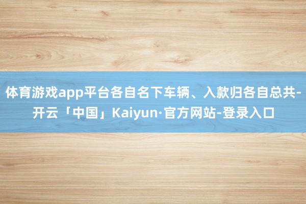 体育游戏app平台各自名下车辆、入款归各自总共-开云「中国」Kaiyun·官方网站-登录入口