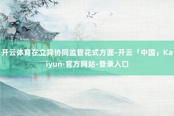 开云体育在立异协同监管花式方面-开云「中国」Kaiyun·官方网站-登录入口
