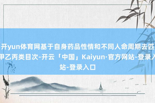 开yun体育网基于自身药品性情和不同人命周期去匹配甲乙丙类目次-开云「中国」Kaiyun·官方网站-登录入口