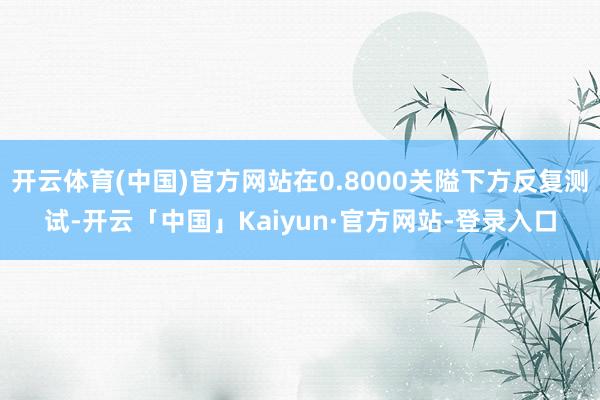 开云体育(中国)官方网站在0.8000关隘下方反复测试-开云「中国」Kaiyun·官方网站-登录入口