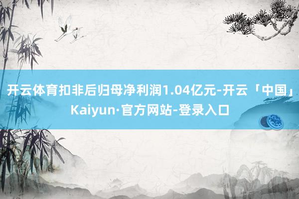 开云体育扣非后归母净利润1.04亿元-开云「中国」Kaiyun·官方网站-登录入口