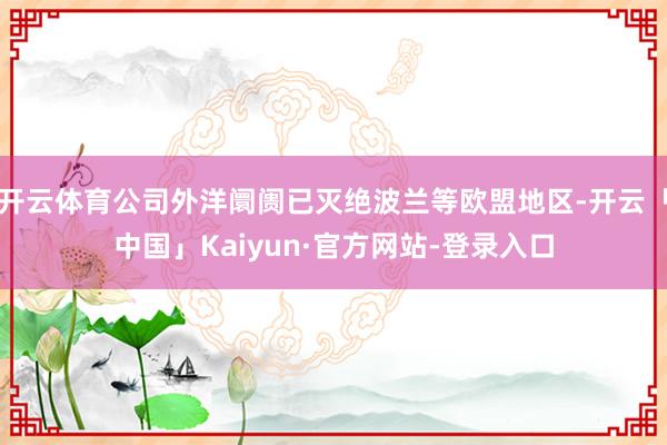开云体育公司外洋阛阓已灭绝波兰等欧盟地区-开云「中国」Kaiyun·官方网站-登录入口