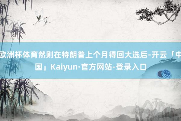 欧洲杯体育然则在特朗普上个月得回大选后-开云「中国」Kaiyun·官方网站-登录入口