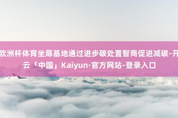 欧洲杯体育坐蓐基地通过进步碳处置智商促进减碳-开云「中国」Kaiyun·官方网站-登录入口