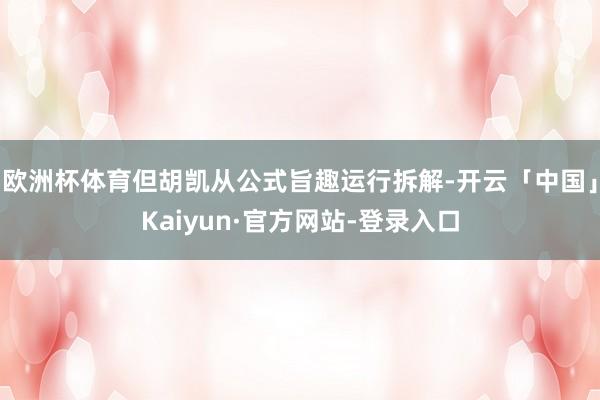 欧洲杯体育但胡凯从公式旨趣运行拆解-开云「中国」Kaiyun·官方网站-登录入口